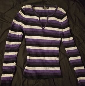 Purple Striped Sweater